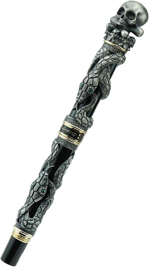 Jinhao Snake Roller Ball Pen, Black Color with Solid Metal Skull Head