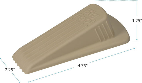 Heavy Duty Non-Slip Large Rubber Door Stopper, Big Foot ColorStop Wedge, Beige, Made in the USA