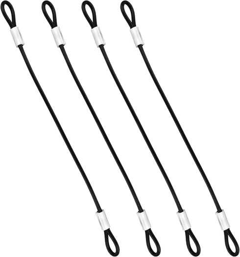 4 Pcs Stainless Steel Wire Cable with Loops, 20 Inch Vinyl Coated Wire Rope for Outdoor Travel