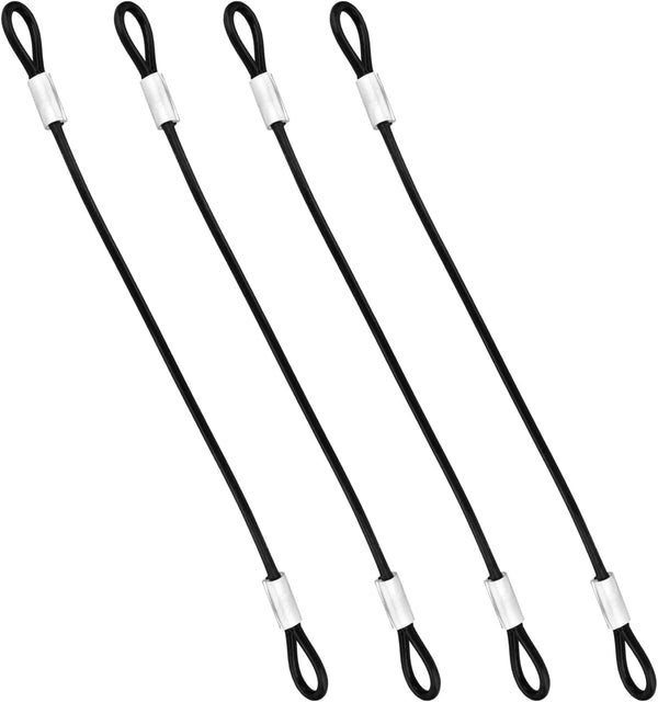 4 Pcs Stainless Steel Wire Cable with Loops, 20 Inch Vinyl Coated Wire Rope for Outdoor Travel
