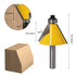 3Pcs Set 1/4 Inch 15 22.5 30 Wolfride Chamfer Router Bit Shank Bevel Router Bits Degree