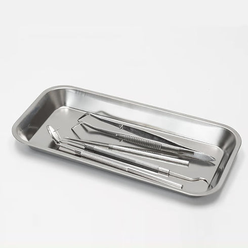 UUYYEO 2 Pcs Industrial Stainless Steel Tray Dental Instrument Tray Small Lab Tray Rectangular Medical Tray Laboratory