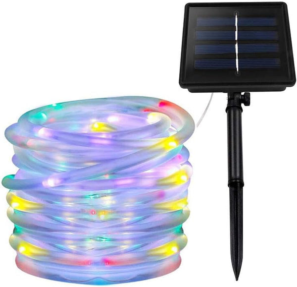 XUNATA Solar String Lights, 23FT 50 LED Outdoor Lighting Rope, Waterproof Copper Wire, 8 Modes for Home Garden Patio