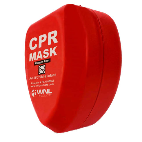 WNL Products CPR Rescue Mask, Adult/Child & Infant Pocket Resuscitator, Hard Case Kit with Belt Clip