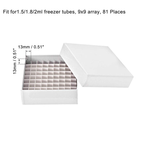 uxcell Centrifuge Tube Freezer Storage Box, 81 Places, Waterproof Cardboard Holder for 1.5/1.8/2ml Tubes