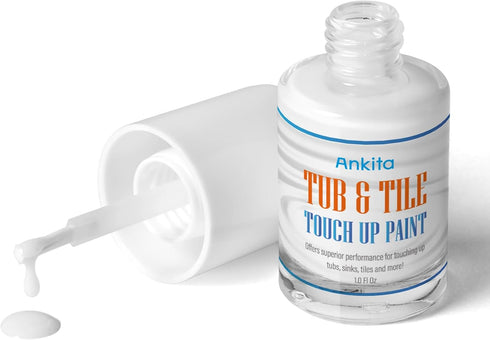 Specialty Tub and Tile Paint, High-Gloss White Quick-Dry Porcelain Paint for Tubs, Tiles, and Sinks
