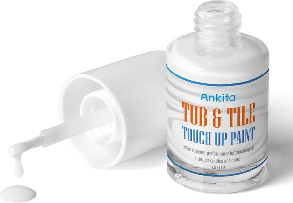 Specialty Tub and Tile Paint, High-Gloss White Quick-Dry Porcelain Paint for Tubs, Tiles, and Sinks