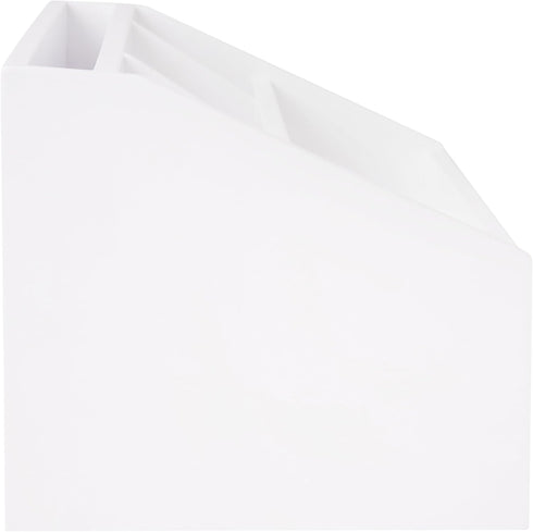 Martha Stewart Weston Wooden Desktop Organizer with Open Lower Storage Compartment, White