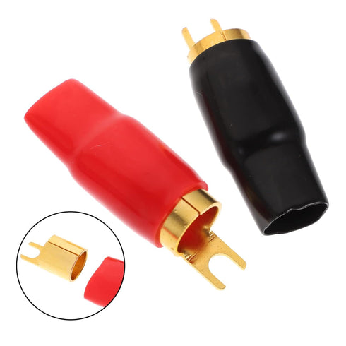 2 Pairs Speaker Wire Connector, Spade Terminal Copper Spade Wire Connectors for Automotive Electrical Wire
