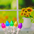 2PACK 50 Count 13 Easter String Lights Decorations, LED Feet Pastel Multi-Color Lights with White Wire, Plug