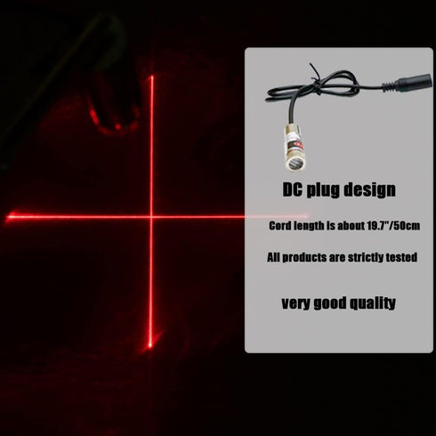 650nm Red Line Laser Module, Industrial Adjustable Focus Laser Module, Line Length 19.7 , DC Plug Diameter 10mm
