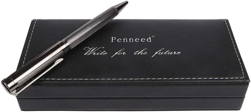 Ballpoint Pen for Men Women, Executive Home Office Use with Gift Box, Refillable 1.0mm Black Ink B8 (Fancy Deep Gray)