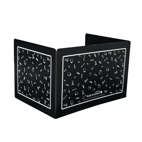 Really Good Stuff Deluxe Privacy Shield, Large - Black Corrugated Plastic for Student Desks