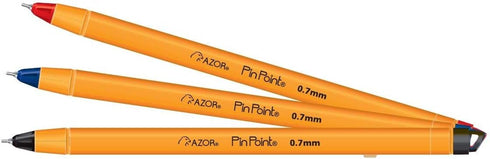 AZOR Pin Point Fine Point Writing Pens, 0.7mm Ballpoint Pens Assorted, 10 Pack (5 Black, 3 Blue, 2 Red)