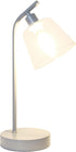 LD1080-GRY 16" Simple Designs Sleek Essentials Modern Industrial Metal Desk Lamp with Clear Glass Shade, for Office