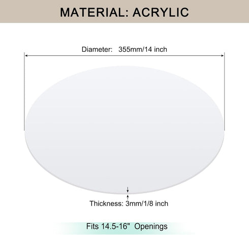 14" 14.5-16" Lampshade Diffuser, Diameter Round Diffuser Lamp Shade for Drum Style Lampshades Pendants Softening Light