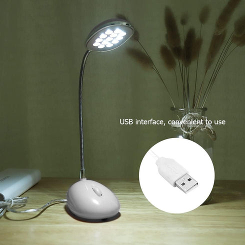 360 plplaaoo Flexible LED Desk Lamp - USB Powered Eye-Caring Table Lamp with Adjustable Arm, Compact Portable Desk Lamp