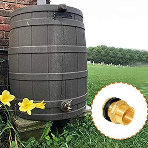 Hooshing Brass Bulkhead Fitting, 3/8" Female to 1/2" Male Thread Water Tank Connector with Rubber Ring