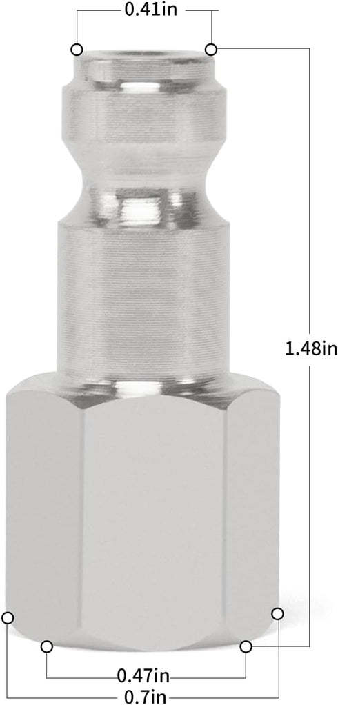 Automotive T-Style Air Plug, 1/4" NPT Female Pneumatic Plugs, Air Compressor Accessories (20-PACK)