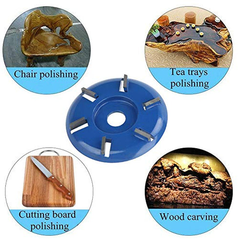 Yosoo123 Wood Cutting Disc, 6-Teeth Steel Milling Cutter for Woodworking Tool