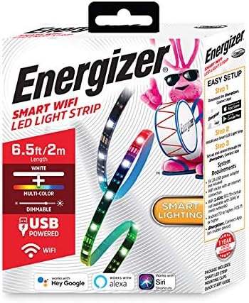 Dimmable 6.5ft Energizer Smart WiFi Multi-Color & Bright White LED Light Strip
