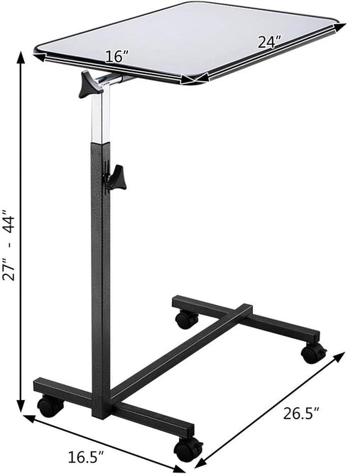 EBLSE 4 Multifunctional Adjustable Medical Bedside Table, Mobile End Table Laptop Rolling Cart, Overbed Table