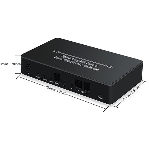 Dingsun Optical to RCA Converter, Digital to Analog Audio Converter with Volume Control, Remote Included