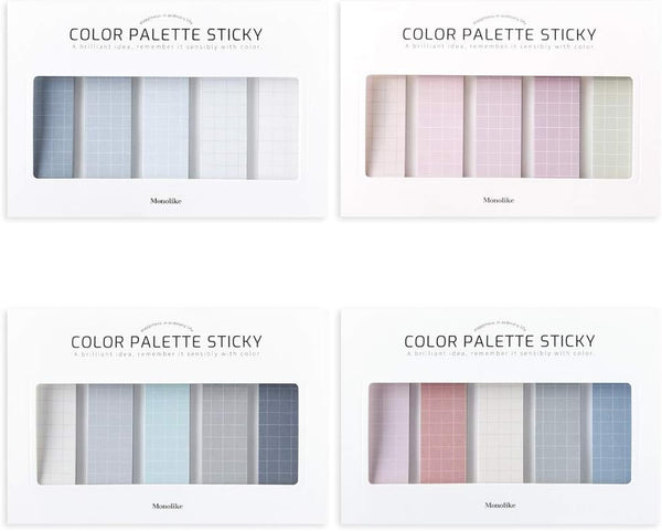 Monolike Color Palette Sticky Grid 500 D Set 4p - Self-Adhesive Memo Pad