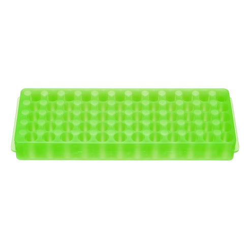 PATIKIL 60 Wells Tube Rack, 1 Pcs Double Panel Vial Holder for Microcentrifuge Tubes 0.2/0.5/1.5/2ml, Light Green