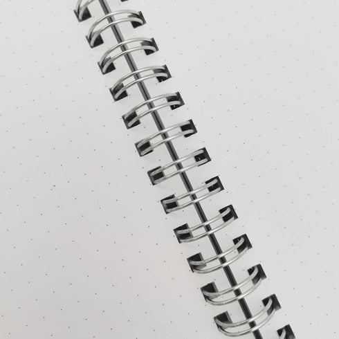 Spiral Dot Grid Notebook - A5 Bullet Dotted Journal, 80 Sheets / 160 Pages, 100gsm White Paper, Transparent Cover