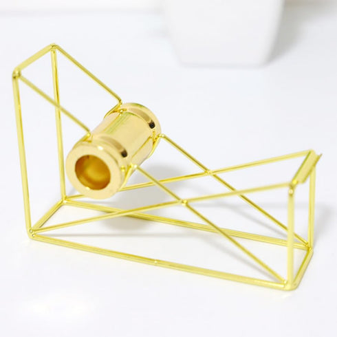 Tape Dispenser Desktop Metal Wire Holder Cutter Stand for Home Office School Stationery Gold