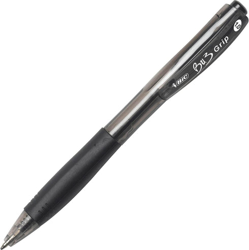 BIC BU3 Retractable Ballpoint Pen, 36-Count, Medium Point (1.0mm), Black, Side Click Retraction Convenience