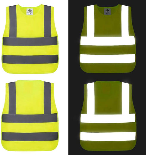 Kid's High Visibility Safety Vest Reflective Strips for Boys & Girls Walking or Back to School