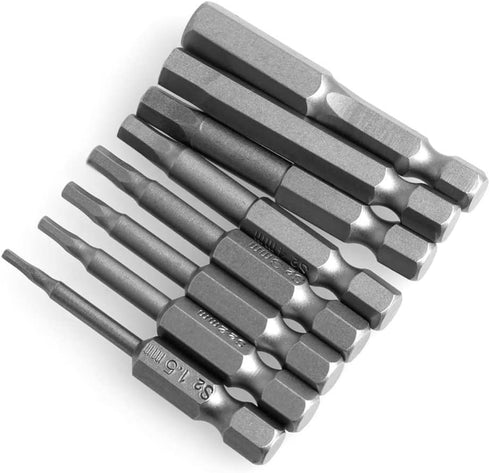 Impact Driver Allen Bits Set Hex Head Bit Long Alan Wrench Key Power Drill 1/4” Quick Change Release Connect Metric t Handle Hecs Drive For Furniture Assembly Tool Kit Screw Driving Bits + Hex Ratchet by Jenoco
