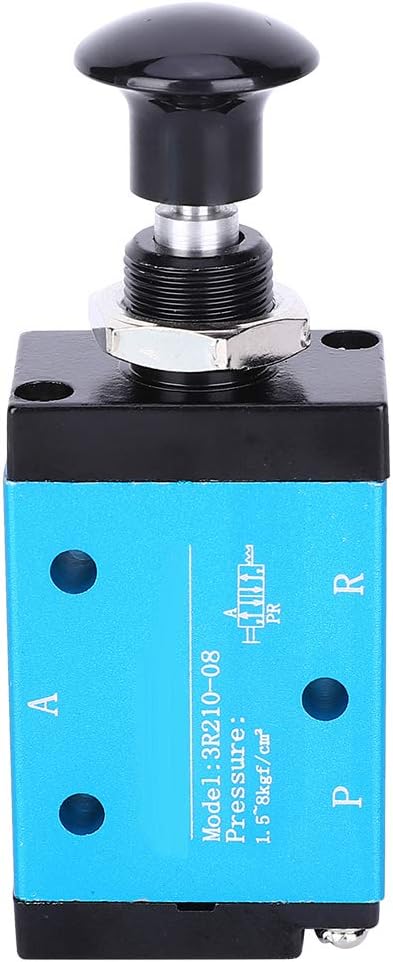 Pneumatic 1/4"NPT Two-Position Three-way Air Hand Lever Operated Valve, Manual Control Push-Pull 3R210-08