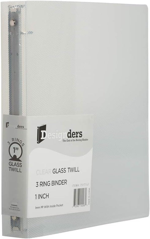 JAM PAPER Plastic 1 inch Clear Binder, 3 Ring - Sold Individually