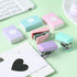 Pink Mini Stapler with Staples, Portable Binding Machine, Morandi Color Metal Stapler Set for Office