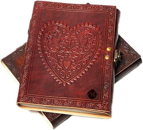 MONTEXOO Leather Journal Notebook for Women Men - Celtic Heart Leather Journals for Writing 6 x 8 inches - Lined paper 200 pages Handmade Vintage Sketch book Gift Brown by MONTEXOO