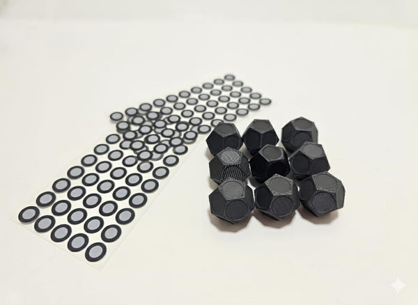 L&D Creations 3D Scanner Markers Set, 9 Pack Flat Black Hexagonal Markers with 100