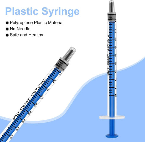 10 Packs 1ml Plastic Syringes, Individually Sealed Liquid Syringes Without Needles for Baby Medicine and Pet Feeding