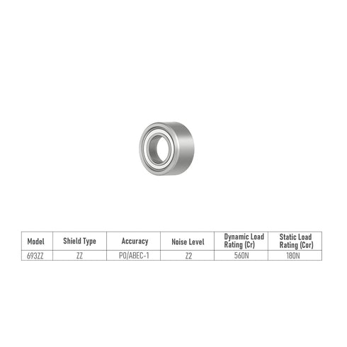 693ZZ Miniature Deep Groove Ball Bearing, 3×8×4mm, Double Metal Shielded for Industrial Machine