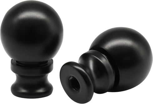 Waziaqoc 2 Pack Black Aluminum Lamp Finial - Decorative Knob Finials for Lamp