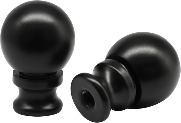 Waziaqoc 2 Pack Black Aluminum Lamp Finial - Decorative Knob Finials for Lamp