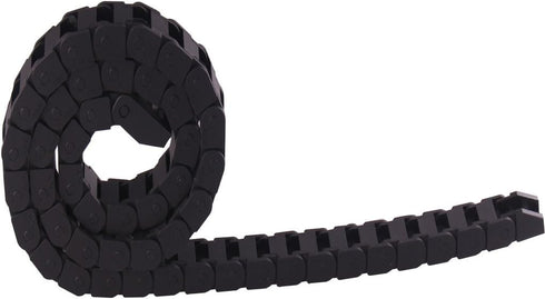10mm x 10mm Semi Enclosed Type Plastic Towline CNC Machine Tool Cable Carrier Drag Chain Nested Black Ted Lele