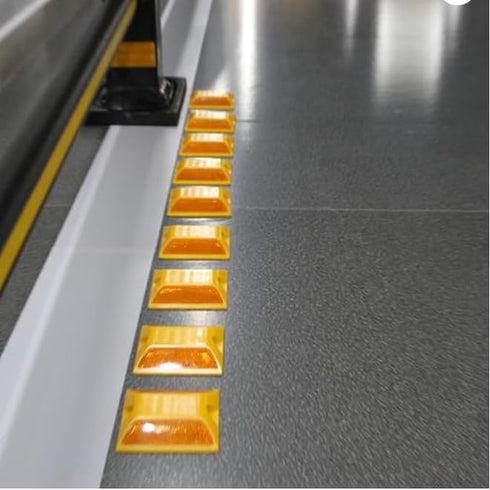 12-Pack Lane Reflectors, 4 x 4 Inch Asphalt Road Markers for Speed Bumps, Sidewalks, Crosswalks, Highways, Driveways