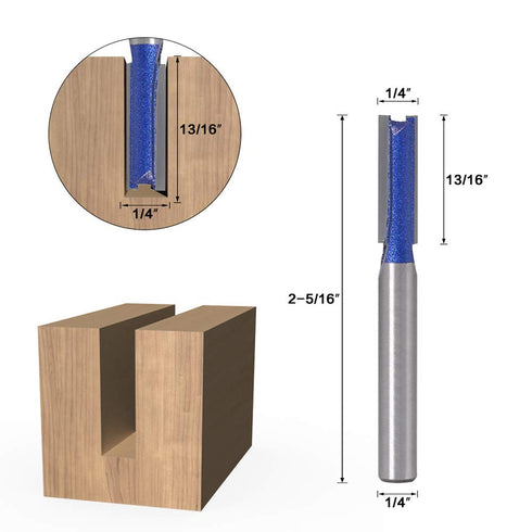 Yakamoz Industrial Grade 4Pcs 1/4" Shank Straight Dado Router Bit Set, Wood Milling Cutter Tools