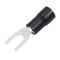 uxcell 50Pcs SV1.25-4S Insulated Fork Spade U-Type Wire Connector Electrical Crimp Terminal 22-16AWG Black