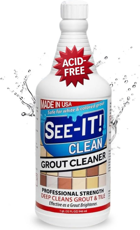 SEE-IT! Grout & Tile Deep Cleaner Brightener & Heavy-Duty Stain Remover Acid-Free