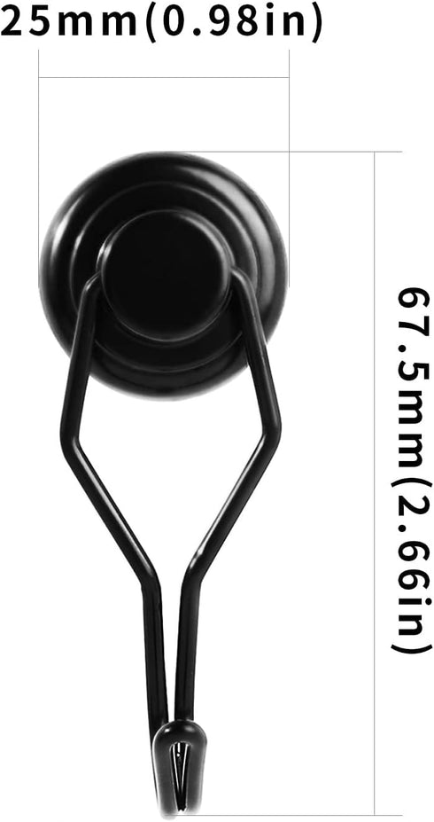 E BAVITE Swivel Swing Black Magnetic Hooks, 60lbs Heavy Duty Neodymium Hooks, Pack of 8