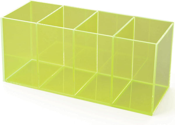 HappyDino Acrylic Makeup Brush Holder Organizer, Pen Holder Cup for Desk, Colored Pencil Holder Storage for Office,